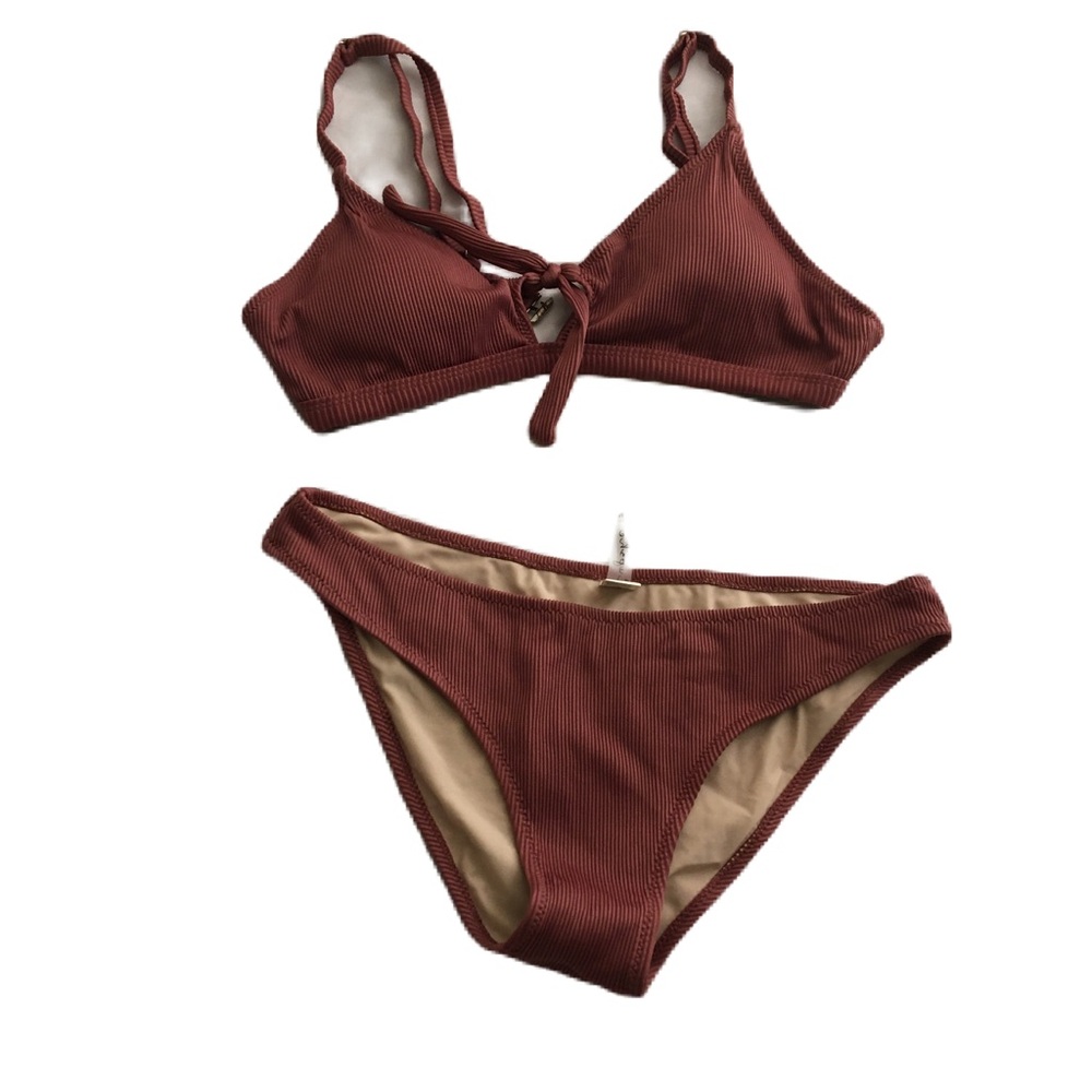 CUPSHE Champagne Pink Two Piece Bikini Swimsuit M